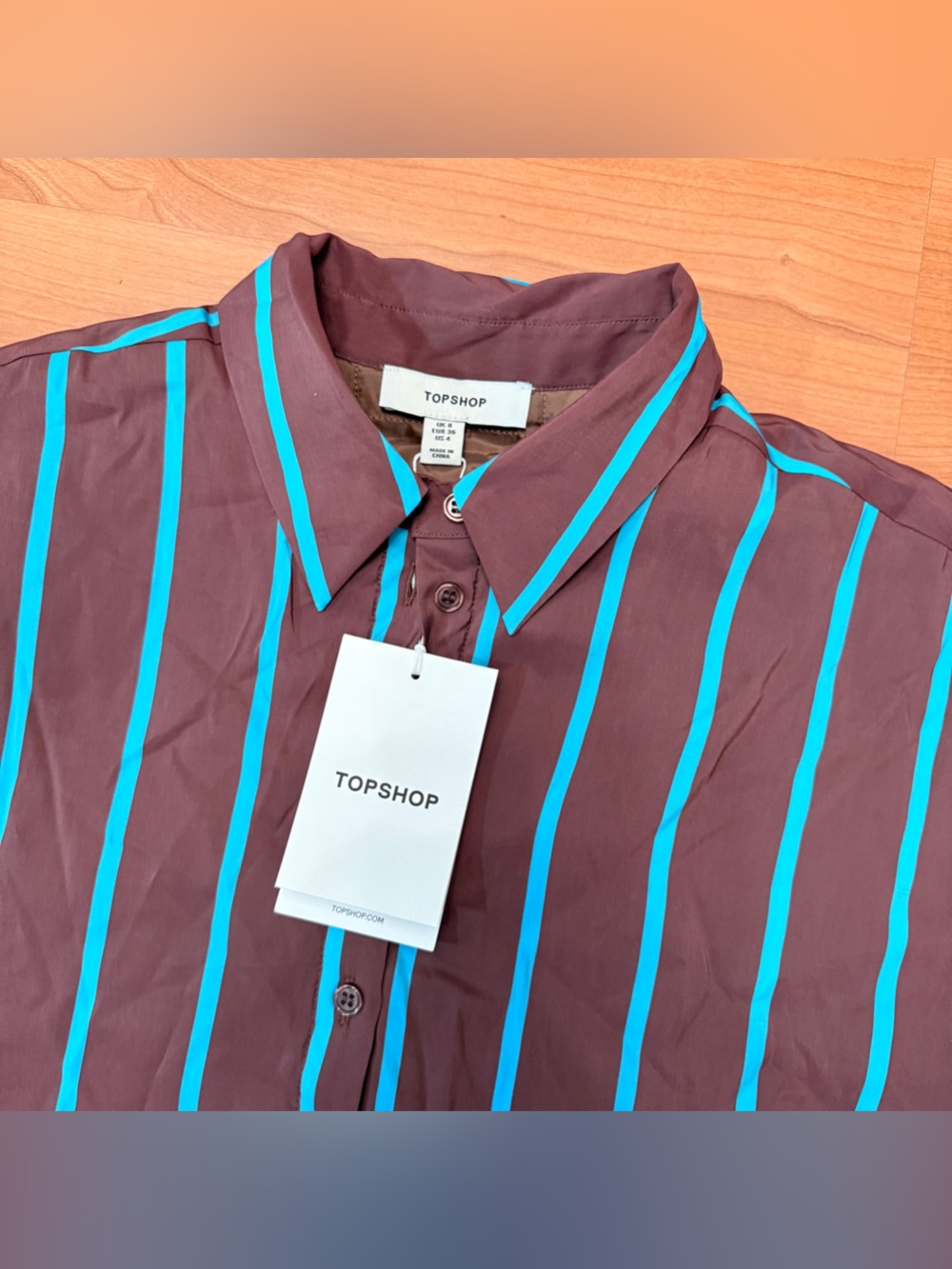Topshop quilted oversized striped shirt sz 4 - Picture 5 of 9